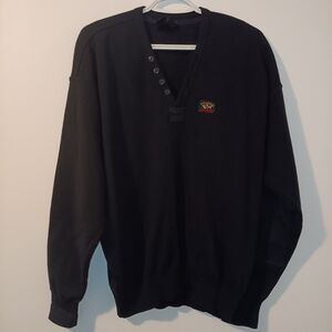 Men's Black Sweater with Button Accents
